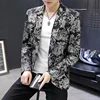 Blazer Mujer Fashion Business Handsome Gentleman Korean Version of British Style Casual Slim-fit Print Wedding Work Mens Blazer 2