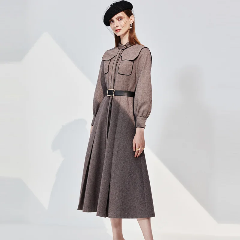 

High end temperament dress women's dress early autumn new French fashion lace high-grade shirt skirt
