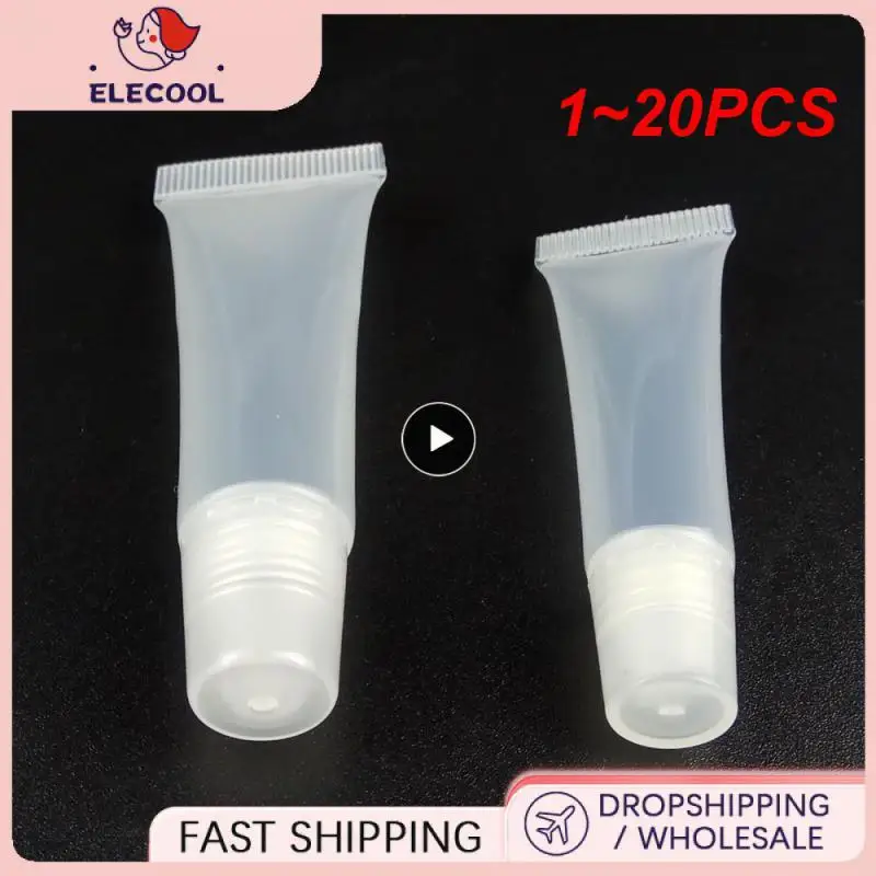 

Пустые многоразовые пластиковые сжимаемые тубы, прозрачные косметические контейнеры, дорожная бутылка из мягкого пластика с откидной крышкой, 1 ~ 20 шт.