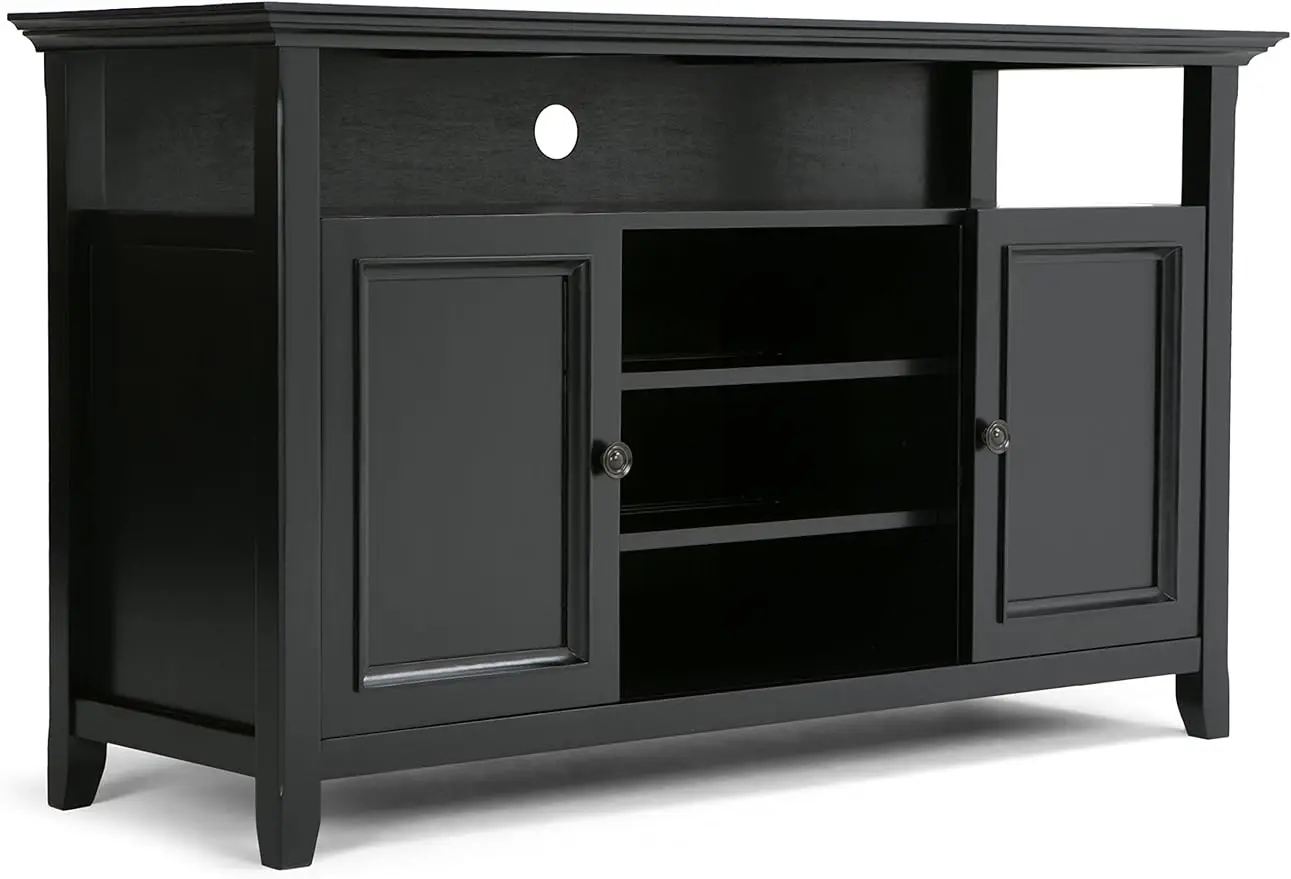 

SIMPLIHOME Amherst SOLID WOOD Universal TV Media Stand, 54 inch Wide , Transitional, Living Room Entertainment Center
