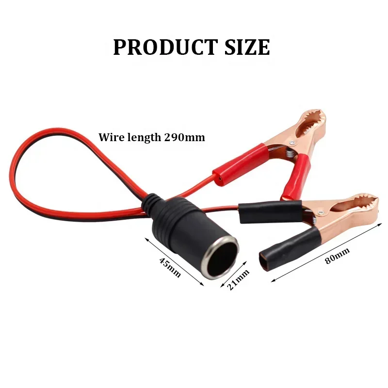 12V Car Accessories 50A Female Batteries Socket Plug Car Battery Terminal Clamp Clip Cigarette Lighter Power Socket Adaptor