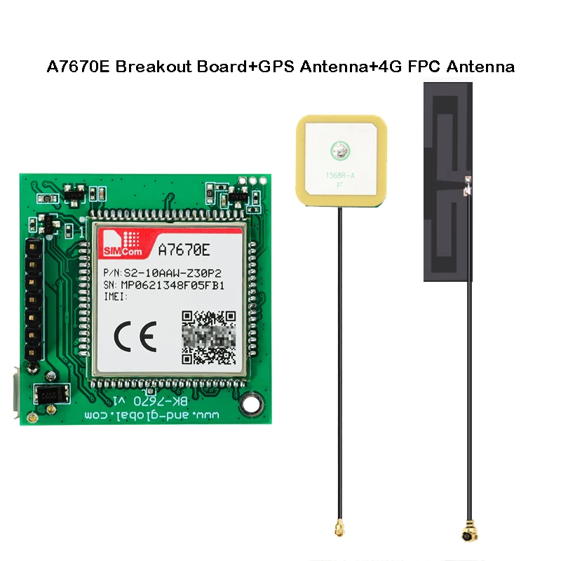 

SIMCOM A7670E LTE Cat1 модуль коммутационная плата с 4G FPC GPS антенна Европа Ближний Восток Африка Корея Таиланд