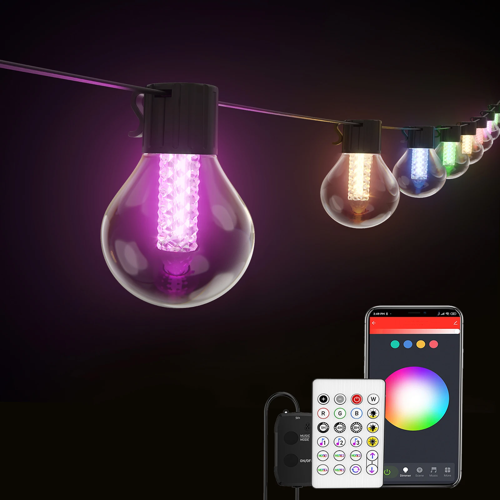 Dreamcolor G40 Outdoor Party Lights 20 Runing Modes Music Sync