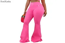 

Women Flare Split Pants Solid High Waist Long Joggers Pants Woman Fashion Zipper Casual Trousers Oversize S-3xl
