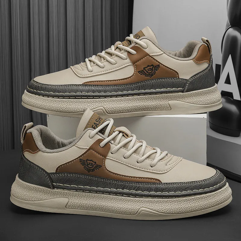 

New Fashion Letter Printed Men's Shoes Flat Casual Leather Shoes for Men Comfortable Work Shoes Men Footwear Chaussure Hommes