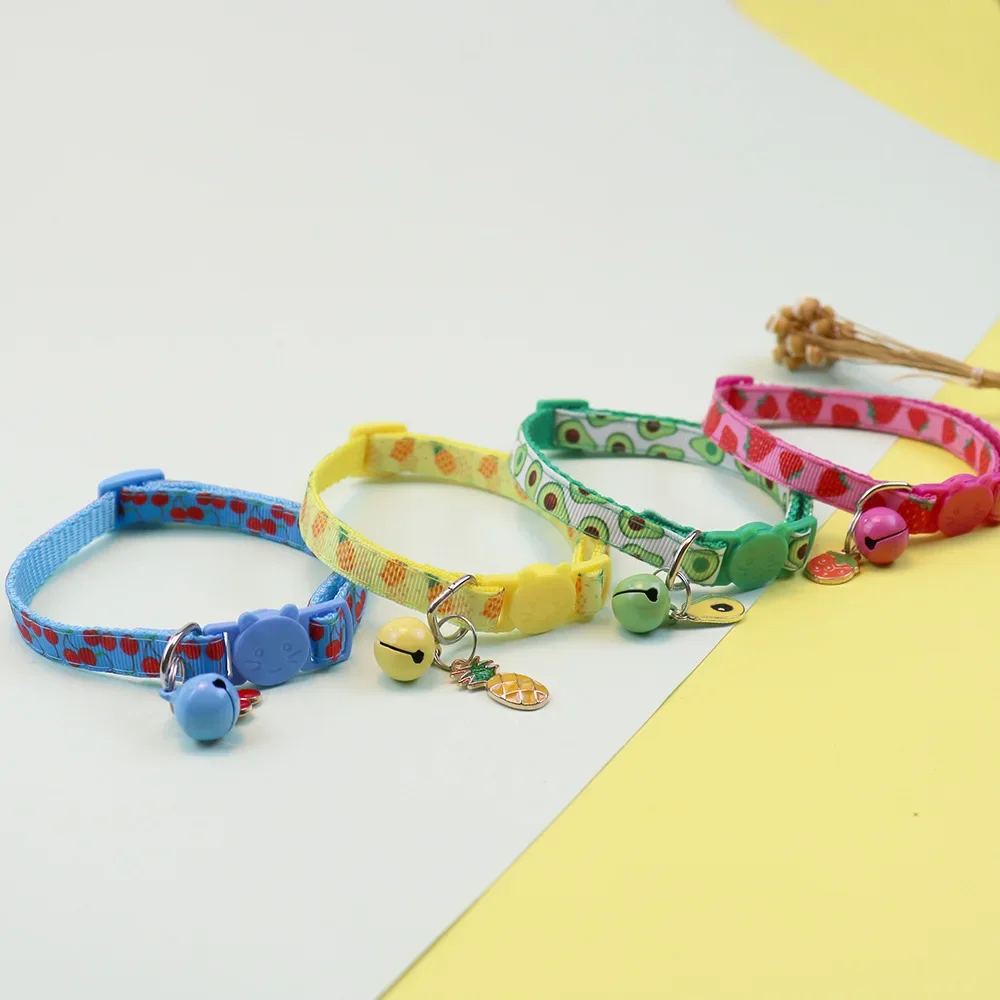 Pet Ribbon Fruit Cat Collar Cat Dog Fruit Accessories Bell Adjustable Pet Collar