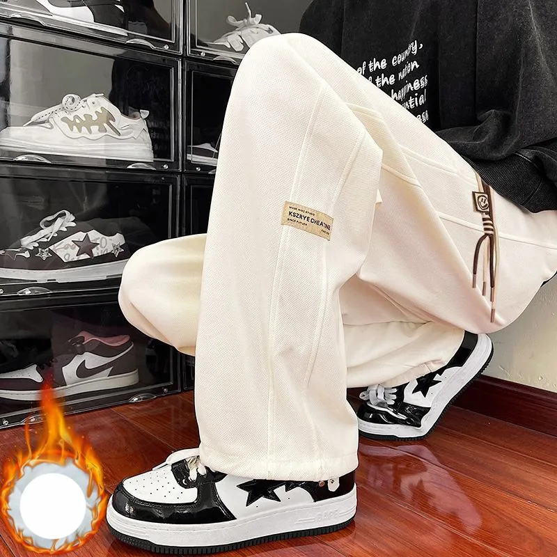 

2023 autumn winter KPOP Fashion Style Harajuku slim fittrousers loose all match Thick Pockets patchwork sport heckered pants