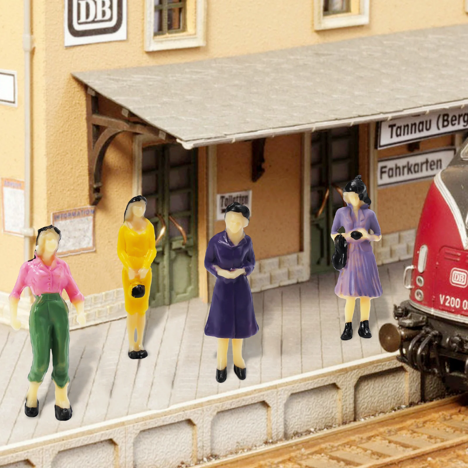 50 stücke antike Modell menschen bemalten Miniatur-Stand figuren abs Diorama für den Bau von Zug layout Scence Zubehör