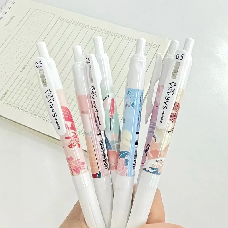 

Japan 0.5mm Gel Pen Large Capacity Quick-drying Black Ink Core Rubber Non-slip Pen Stationery Student Supplies