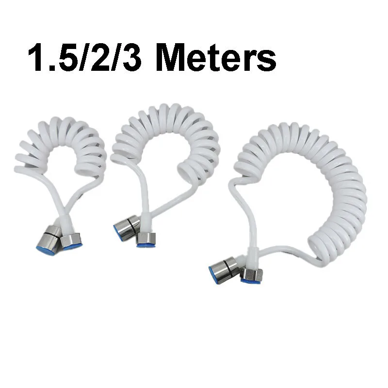 Shower Hose 1.5/2/3m Flexible Spring Shower Head Soft Hose Tube Plastic Water wc Toilet Sprayer Telephone Line Bathroom