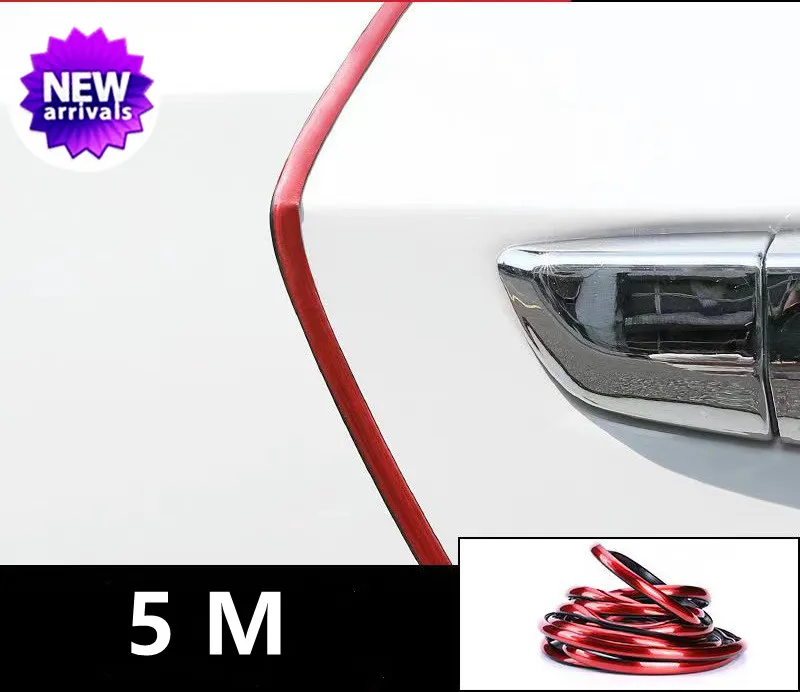 Silver Car Door Edge Scratch Protector - Chrome Bumper Trim Strip Exterior Moulding