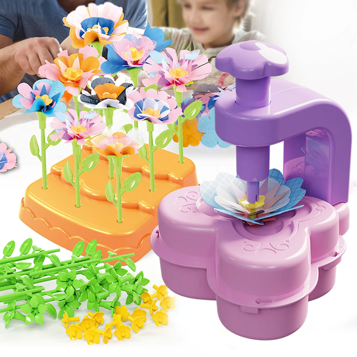 DIY Fabric Flower Bouquets Toys, Flower Bouquets Toy for Girls DIY Flower Make Making Craft Kit Educational Kids Gifts