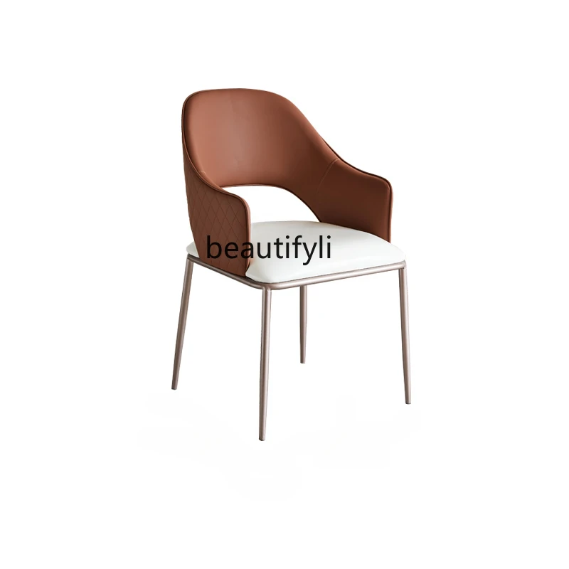 

Dining Chair Designer Model Household Restaurant Charming Light Luxury Minimalist High-End Dining Chair Dining Table Chair