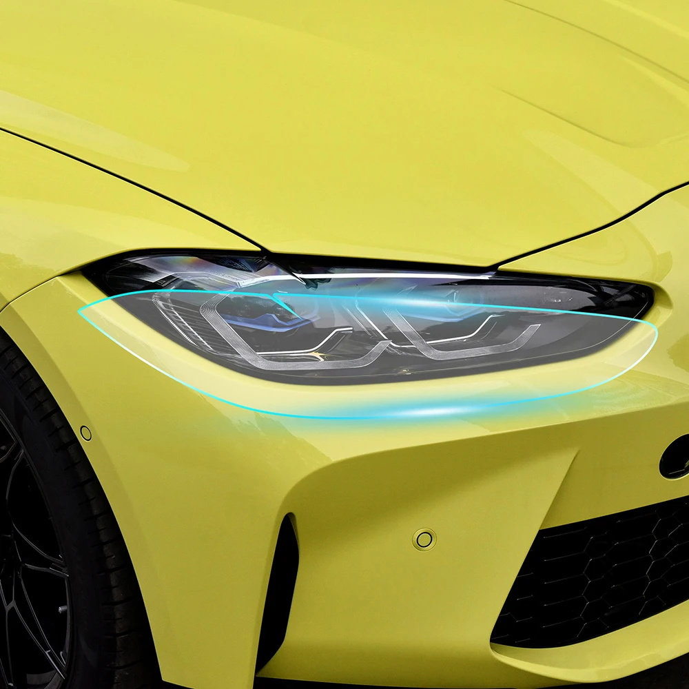 KUNGKIC Headlight Film for BMW M4 Coupe G82 2021-2024 Paint Protection Film Precut Car Clear Bra Transparent PPF TPU Rearview 5