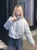 Korean Style High-end Short Gray Cotton Parkas Loose  Warm Thickened Stand Collar Outwear 2023 New Winter Coat Women 5