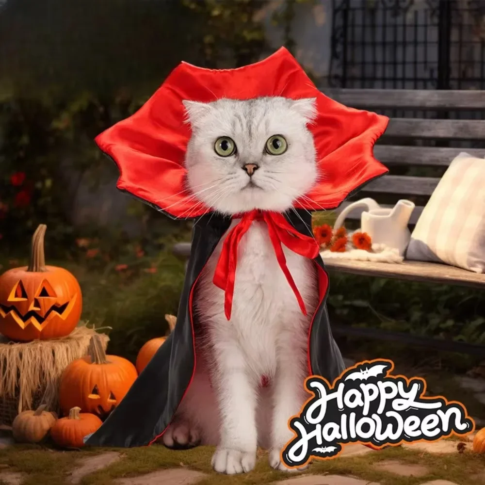 Cat and Dog Halloween Costumes, Vampire Devil Cloak Pet Costumes Cat and Dog Halloween Costumes Party Supplies