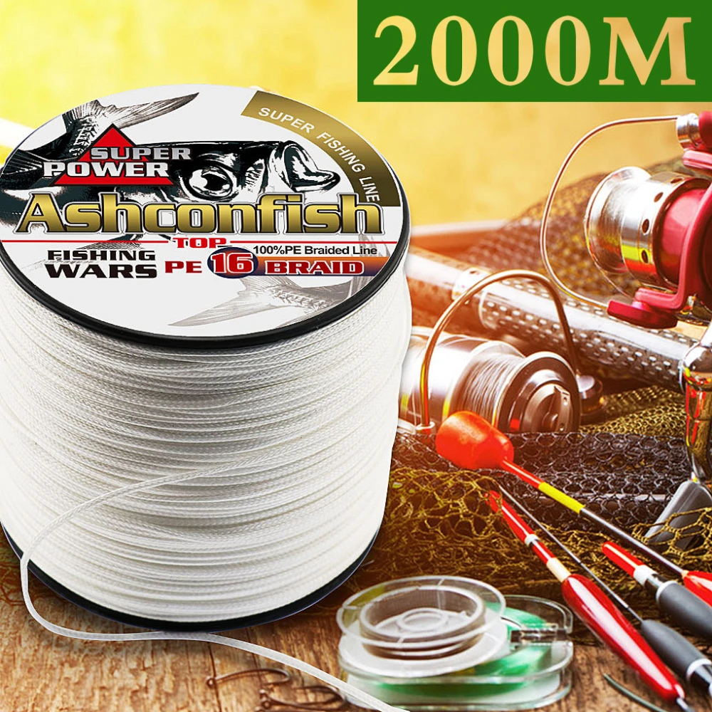 Frwanf 16 Strands Braided Fishing Line 500m Hollowcore Multifilament Line  Braided Wire for Sea Fishing 20-500LB Moss Green Grey