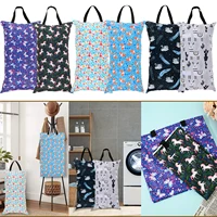 2 Pack Wet Dry Bag with Double Zippered Pockets Hanging Cloth Diaper Bag with Handle Portable Cloth Diaper Wet Bag Leakproof 1