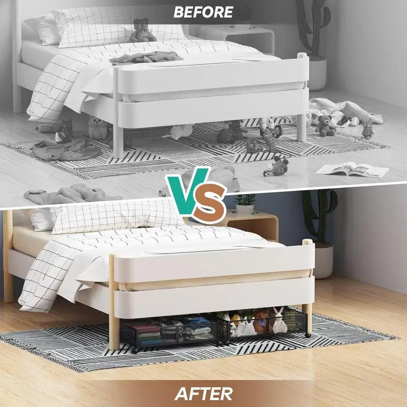 

Under Bed Rolling Storage Household Under Bed Foldable Storage Drawers Bedroom 360 Degree Spinning Wheel Blankets Shose Baskets
