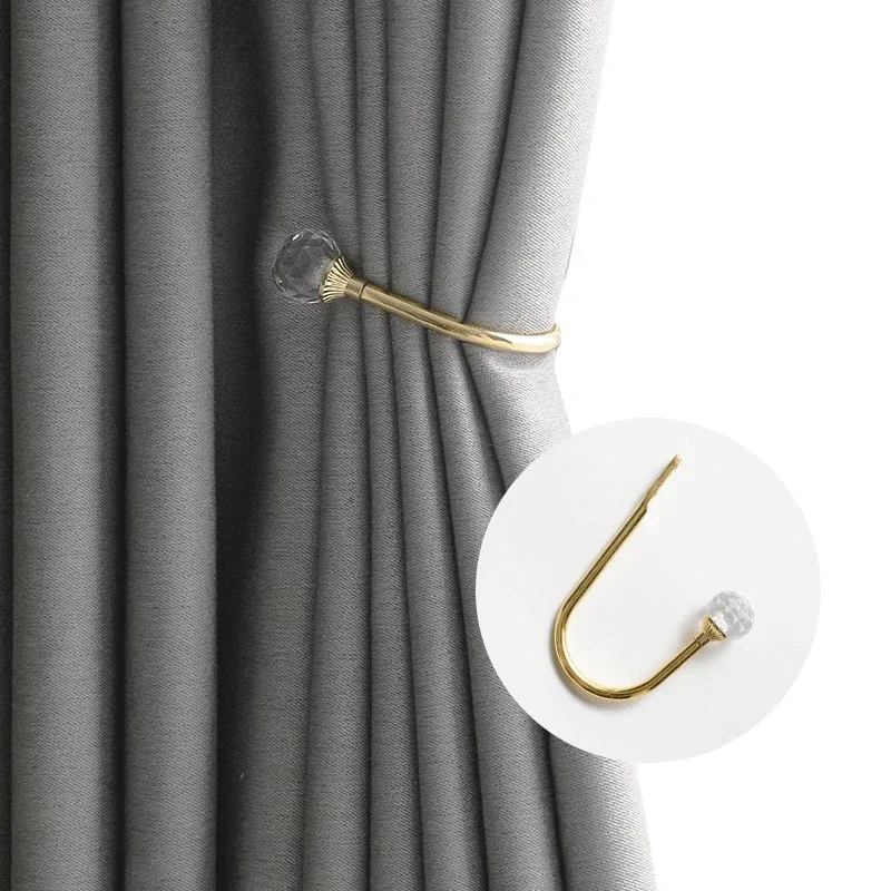 New Household Fashion Curtain Hold Back Metal Tie Tassel Arm Hook Loop Holder U Shaped Window Wall Decoration Hanger Accessories