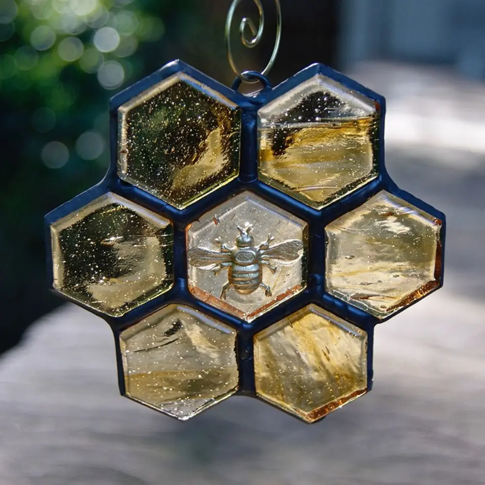 Colored Light Catcher Home Decor Creative Dripping Glue Process Bee Decoration Pendant Sun Catcher For Outdoor Suncatchers