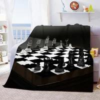 Chess Printed Soft Flannel Throw Blanket International Chess Beds Hiking Picnic Sofa Couch Cover Fashion Bedspread Blanket Gifts 1