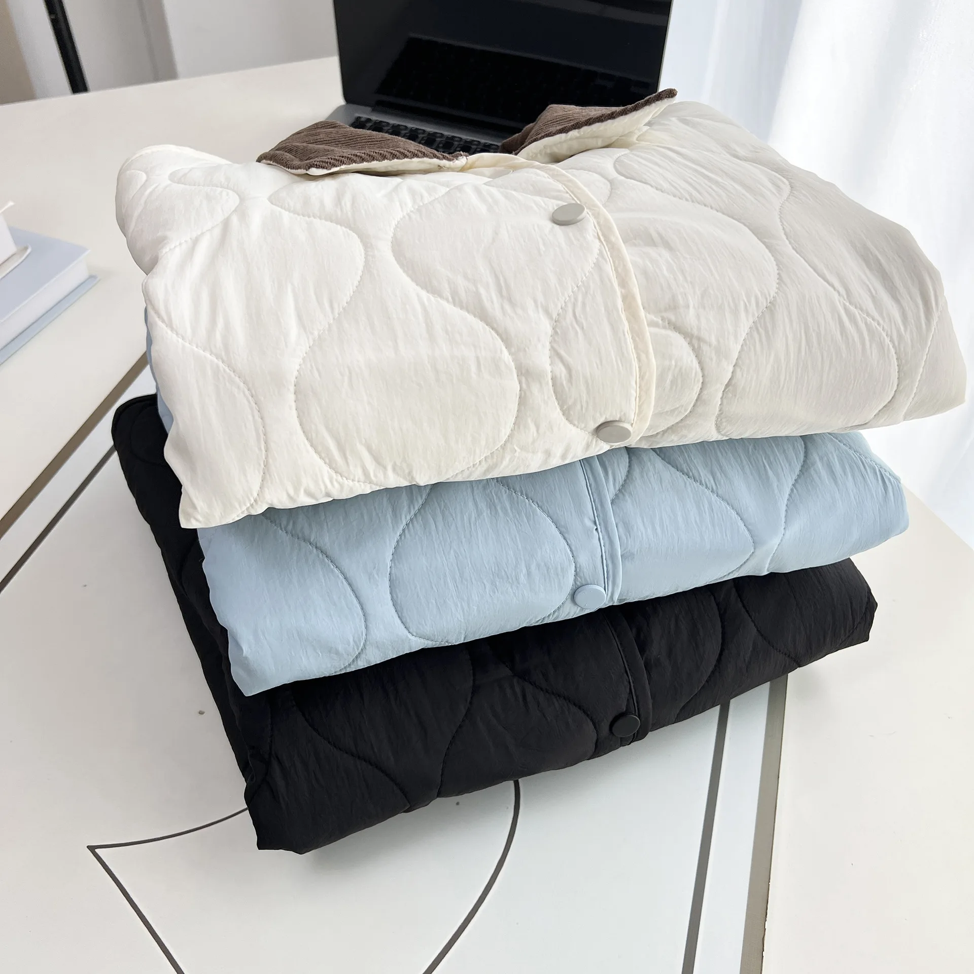 XXXXL Fashion Plus Size Women's Parkas Autumn Winter New Simple Lapel color-blocking Thin Padded Jacket Casual Warm Coat 5540