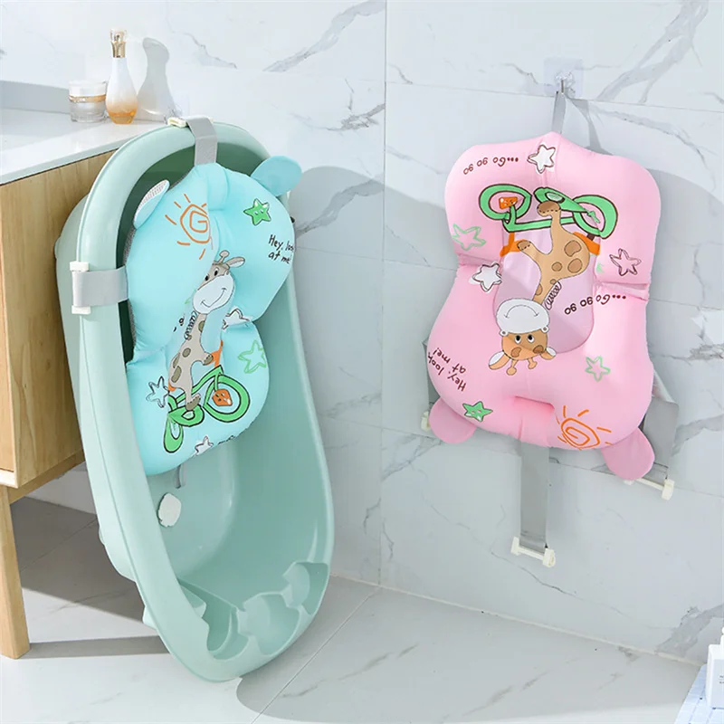 

Newborn Baby Shower Pad Non-Slip Bathtub Seat Support Mat Baby Safety Security Bath Support Cushion Foldable Pillow（Only Pillow)