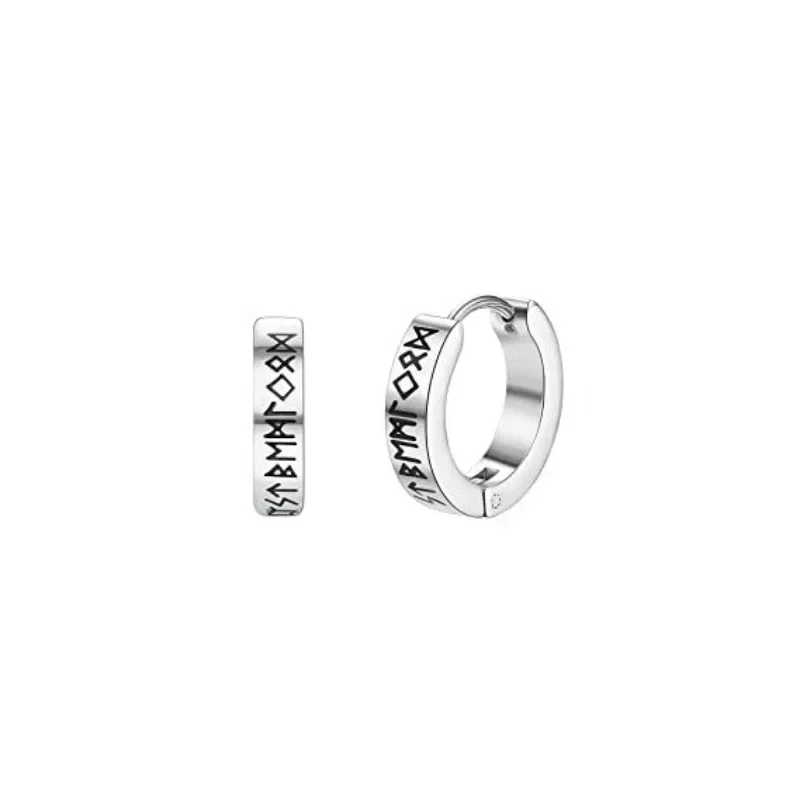 6 Paar Set 18G Wikinger Rune Runde Ohrstecker für Damen Herren 316L Edelstahl Knorpel Tragus Helix Piercing Schmuck – Detail 14