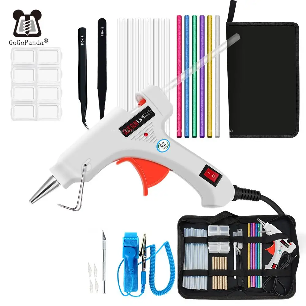 Hot Melt Glue Gun hot glue gun 6 IN 1 Glue Gun Set Electric Heat Hot Melt Crafts Repair Tool Professional DIY 110-240V 20W with Sticks Gift
