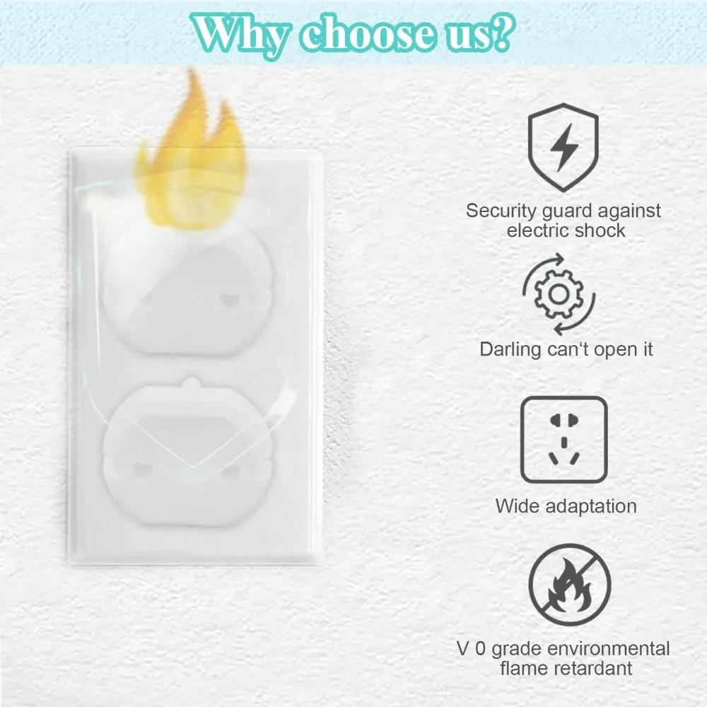 New Plastic Electric Outlet Cover White Two Phase Safe Lock Cover Security Cover Unisex Safety