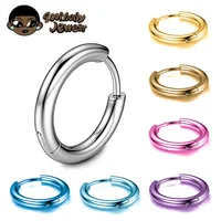 1 Pair Implant Grade F136 Titanium Minimalist Huggie Hoop Earrings Helix Rook Lobe Conch Simple Hoops Ear Piercing  8/10/12mm 1
