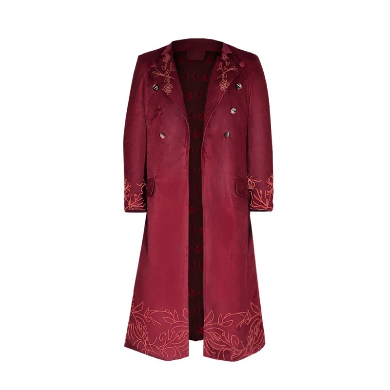 Movie Chocolate Factory Willy Cosplay Costume Red Long Jacket Pants Set Adult Kid Role Play Suit Halloween Carnival Party Outfit