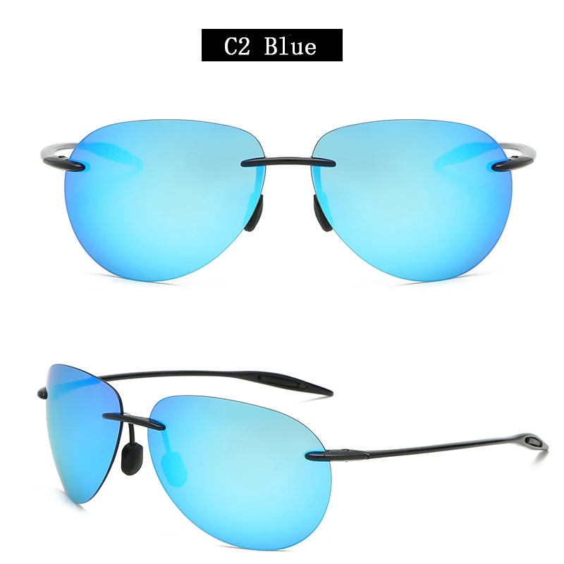 Neue ultraleichte rahmenlose bunte polarisierte Sonnenbrille für Männer und Frauen aus TR90-Material, geeignet für Freizeit und Urlaub, UV400. – Detail 9