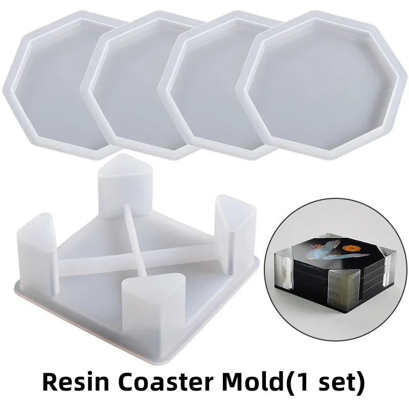 Epoxy Resin Coaster Mold Storage Shelf Drain Cup Holder Round Cup Holder  Mold Bracket Base Flower