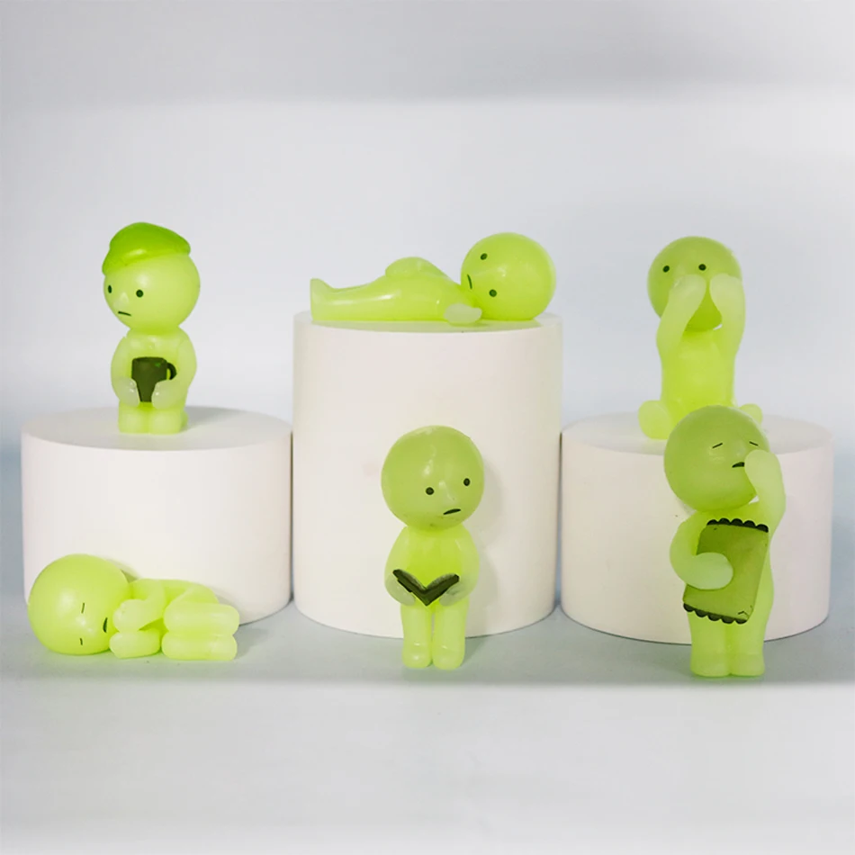 Geschenk: Mehrere Serien von nachtleuchtenden grünen Puppen – Überraschungs-Mystery-Box mit Actionfiguren als Deko-Desktop-Modellspielzeug – Detail 25