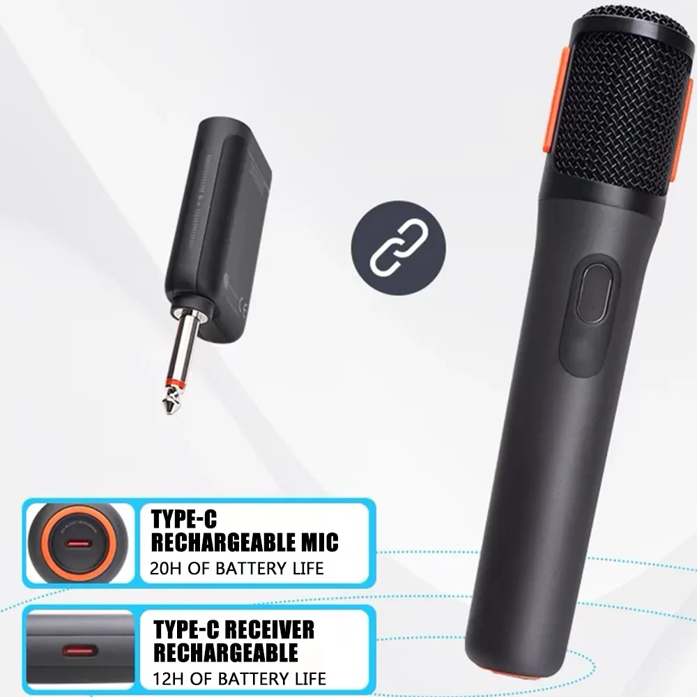 2 Channel Wireless Microphone UHF For JBL Karaoke Handheld Microphone System With Rechargeable TWO For DJ KTV Party