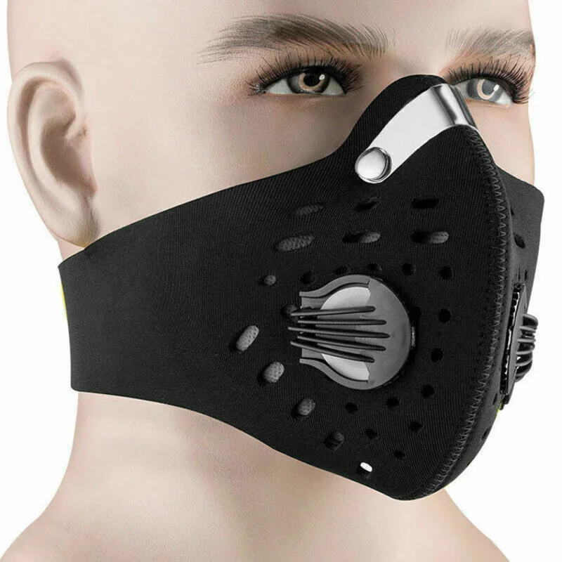 Men's Outdoor Sports Reusable Dustproof Face Mask with Activated Carbon Filter