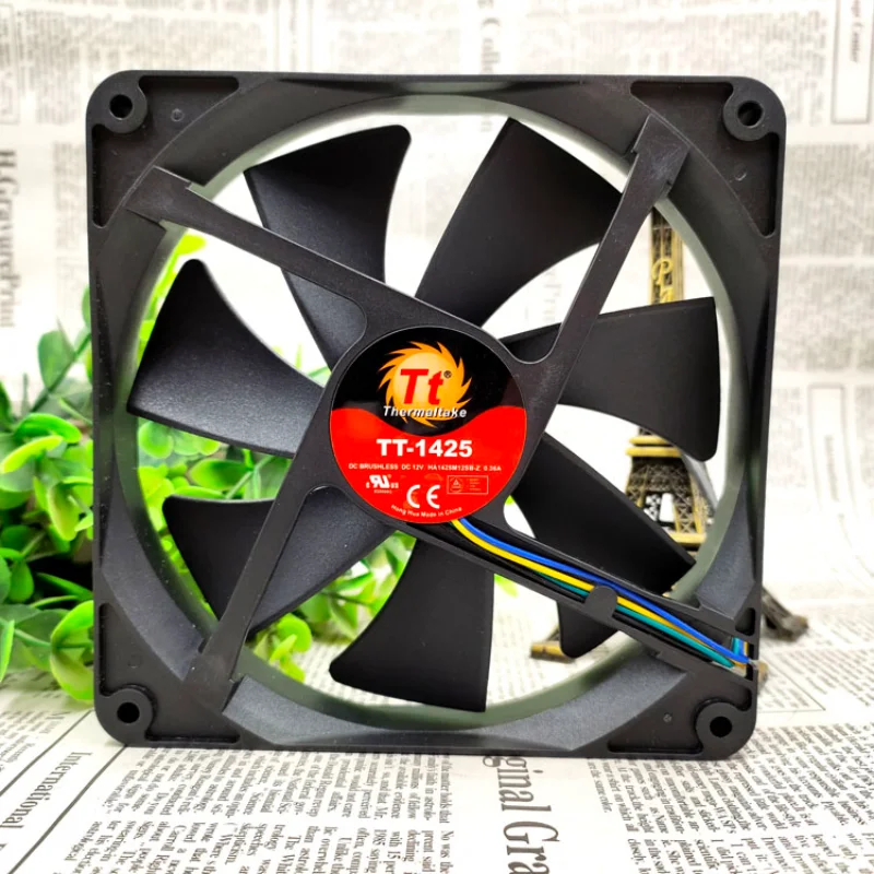 

New Fan CPU Radiator TT-1425 14025 DC12V 0.34A Mute Chassis 14CM Power Cooling Fan