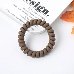 Men's Matte Black Spiral Elastic Hair Ties - Traceless Sports Accessories for Curly, Long, and Thick Hair (G)