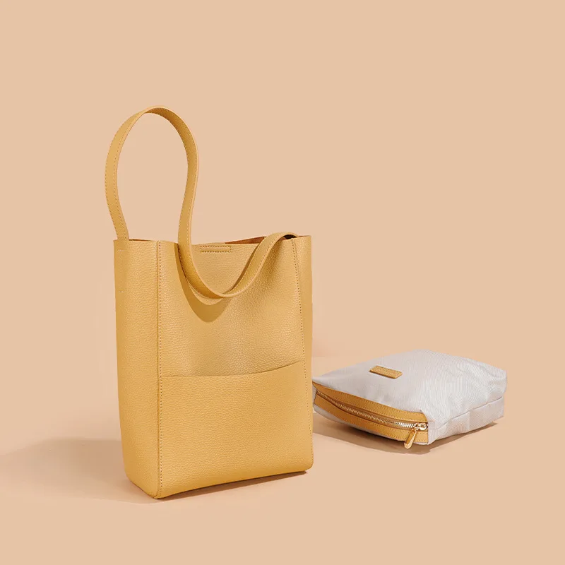 

Fashionable Cowhide Crossbody Bucket Bag for Women with Unique Underarm Design Handbags Ladies Hand Bags