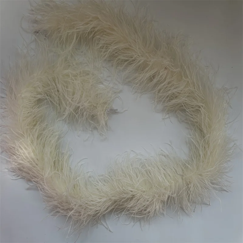 

Ostrich Feather Boa Pens 6 Layer For Decor 2 Meters Fluffy Beige Carnival Accessories Christmas Decorations 2023 Dress Feathers