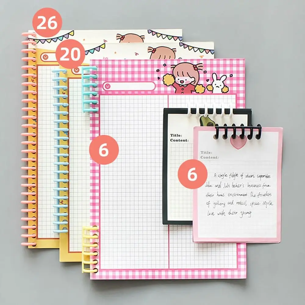 10pcs Binding Strip Notebook Binding Clip Binder Buckle plastic binder buckle 12mm 30 Hole Loose-leaf Ring Plastic A4 A5 B5 Book Circles