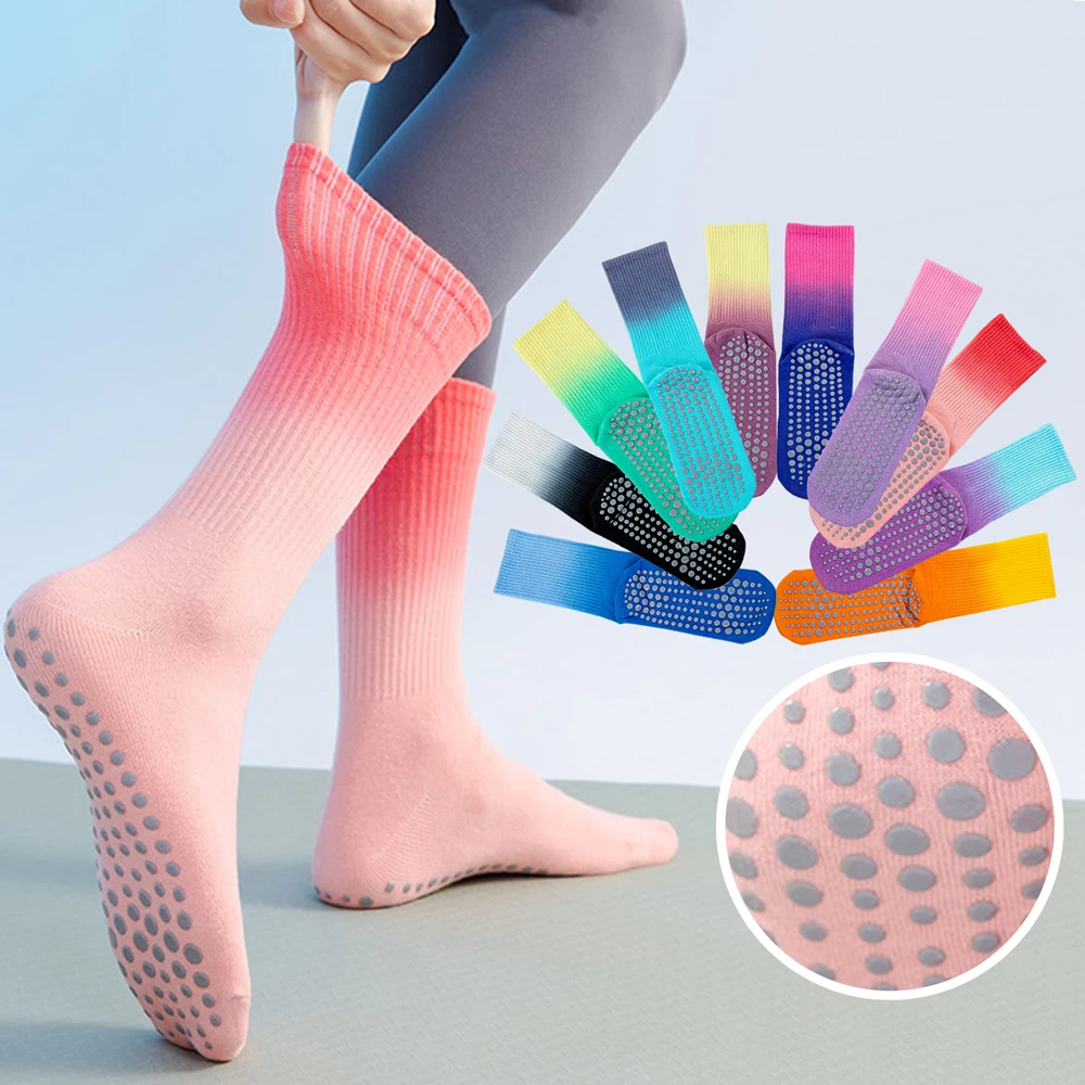 Colourful Women Sports Socks Cotton Mid-tube Bottom Professional Non ...