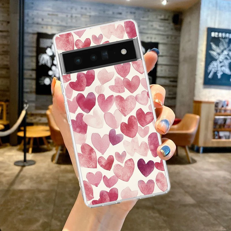 Transparent Soft TPU Phone Case with Loving Print Design