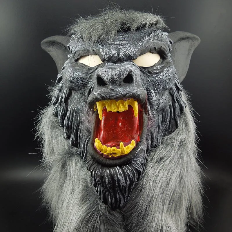 

Wolf Head Animal Head Cover Halloween Mask Horror Devil Adult Full Head Toothed Fun Prop