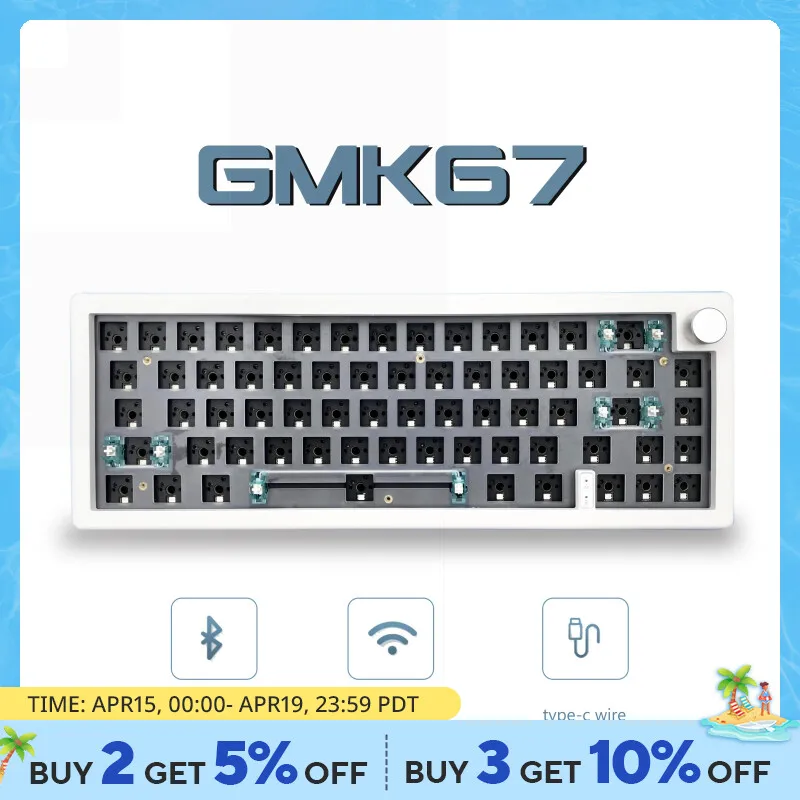 기계식 키보드 키트 핫 스왑 가능한 3 모드 블루투스 2.4G 무선 RGB 백라이트 개스킷 구조 키보드 