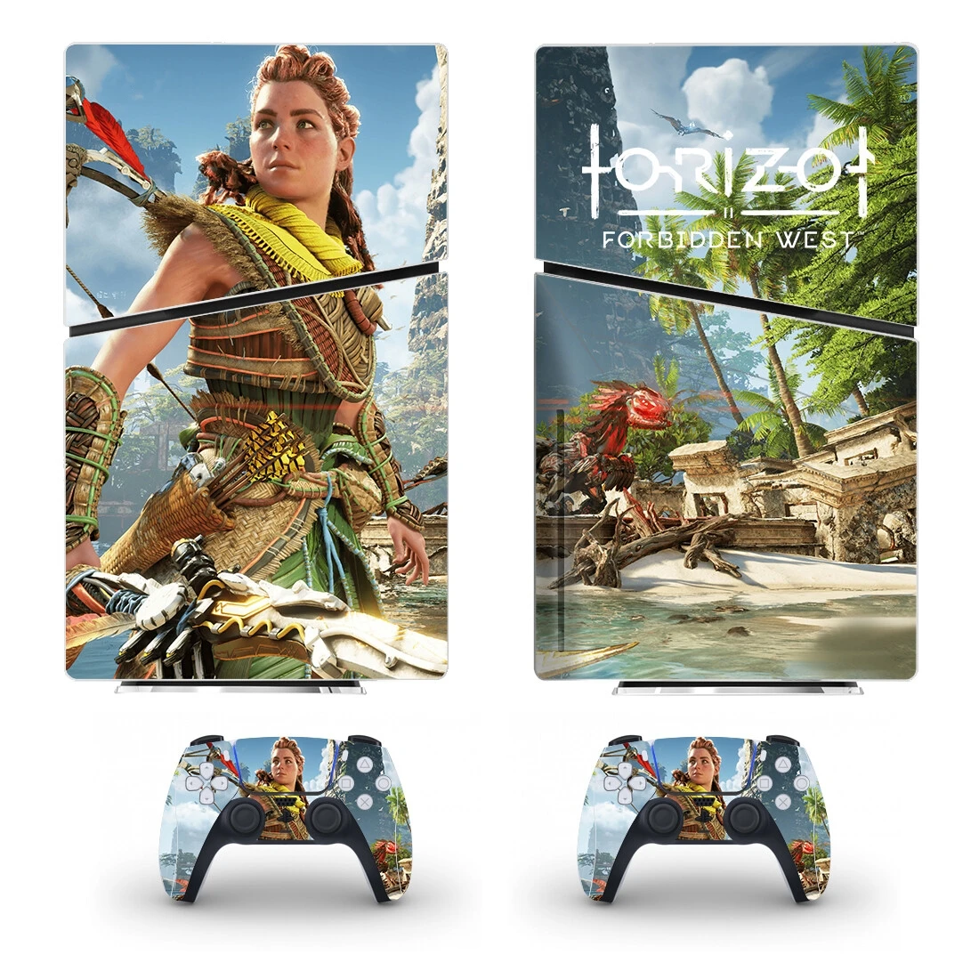 Horizon Undeal West Ps5 Slim Disc Skin Sticker Decalcomania Cover Per Console E 2 Controller Nuovo Vinile Ps5 Slim Disk Skin