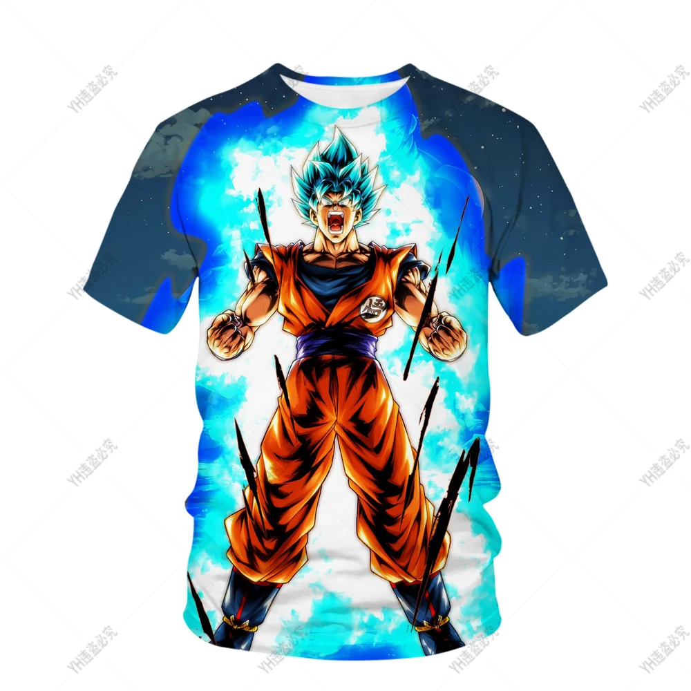 Kit 2pçs Camisetas Dragon Ball Z Goku Little e Vegeta Azul 100% Algodão  30.1 Penteado Desenho Alta Definição e Cores