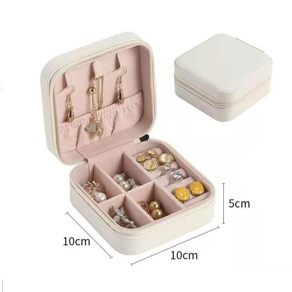 1Pcs PU Leather Double Layer Multifunctional Waterproof Jewelry Storage Box Travel Portable For Ring Earrings Necklace Bracelet 